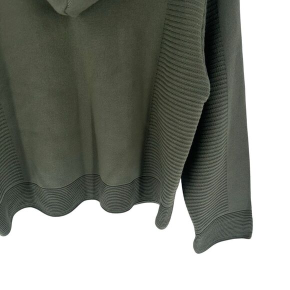 Pleats Please Issey Miyake Sweater Womens 3 Green Cardigan Hooded Zip Casual - Picture 11 of 13
